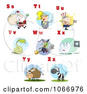 Clipart Alphabet Letters And Pictures S Through Z Royalty Free Vector Illustration