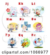 Poster, Art Print Of Alphabet Letters And Pictures J Through R