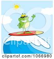 Poster, Art Print Of Surfer Frog Riding A Wave