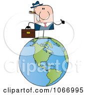 Poster, Art Print Of Businessman On A World Globe