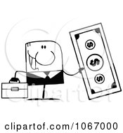 Poster, Art Print Of Black And White Businessman Holding Cash