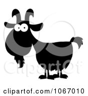 Poster, Art Print Of Silhouetted Goat With White Eyes