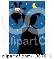 Poster, Art Print Of Silhouetted Mountain Goat At Night