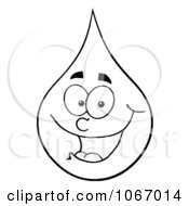 Clipart Happy Outlined Waterdrop Royalty Free Vector Illustration