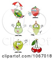 Clipart Summer Fruit Characters Royalty Free Vector Illustration
