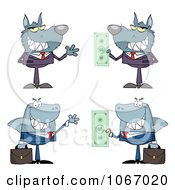 Poster, Art Print Of Greedy Business Wolves And Sharks