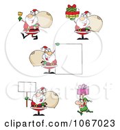 Clipart Santas 4 Royalty Free Vector Illustration