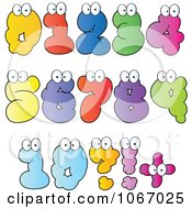 Clipart Colorful Cloud Numbers Royalty Free Vector Illustration