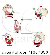 Clipart Santas 5 Royalty Free Vector Illustration