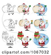 Clipart Santas 1 Royalty Free Vector Illustration