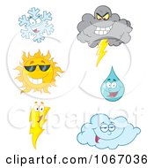 Clipart Weather Characters 2 Royalty Free Vector Illustration by Hit Toon