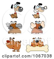 Clipart Dogs With Bones And Newspapers Royalty Free Vector Illustration