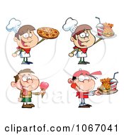 Clipart Fast Food Boys Royalty Free Vector Illustration