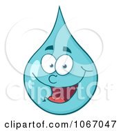 Clipart Happy Blue Waterdrop Royalty Free Vector Illustration