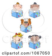 Clipart Readers Royalty Free Vector Illustration