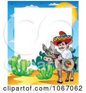 Poster, Art Print Of Mexican Man On A Donkey Frame