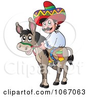 Poster, Art Print Of Mexican Man On A Donkey 1