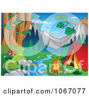 Poster, Art Print Of Waterfront Camp Site In The Woods