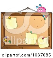 Clipart Pink Creature On A Bulletin Board Royalty Free Vector Illustration by visekart