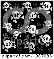 Poster, Art Print Of Black And White Skull And Crossbone Background