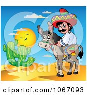 Poster, Art Print Of Mexican Man On A Donkey 2