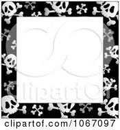 Poster, Art Print Of Black And White Skull And Crossbone Frame