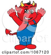 Clipart Happy Devil Mascot Royalty Free Vector Illustration