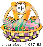Poster, Art Print Of Cheese Mascot With An Easter Basket - Royalty Free Vector Illustration