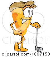 Clipart Cheese Mascot Golfer Royalty Free Vector Illustration