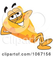 Clipart Cheese Mascot Relaxing Royalty Free Vector Illustration