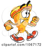 Clipart Cheese Mascot Walking Royalty Free Vector Illustration