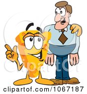 Poster, Art Print Of Cheese Mascot With A Man - Royalty Free Vector Illustration