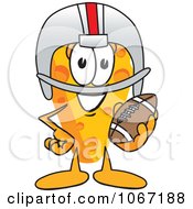 Poster, Art Print Of Cheese Mascot Playing Football - Royalty Free Vector Illustration
