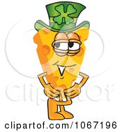 Poster, Art Print Of Cheese Mascot Wearing A Leprechaun Hat - Royalty Free Vector Illustration