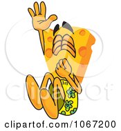 Poster, Art Print Of Cheese Mascot Jumping Into A Pool - Royalty Free Vector Illustration