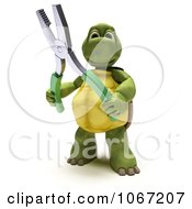 Poster, Art Print Of 3d Tortoise Holding Pliers