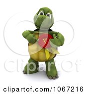 Clipart 3d Tortoise With A First Place Award Ribbon Royalty Free CGI Illustration