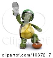 Clipart 3d Football Tortoise With A Trophy Royalty Free CGI Illustration
