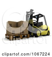 Clipart 3d Pallet And Boxes On A Forklift Royalty Free CGI Illustration