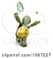 Poster, Art Print Of 3d Tortoise Playing Tennis 1