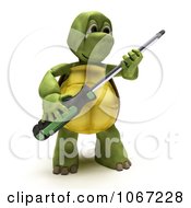 Clipart 3d Tortoise Holding A Screwdriver Royalty Free CGI Illustration