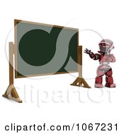 Clipart 3d Robot By A Chalk Board Royalty Free CGI Illustration