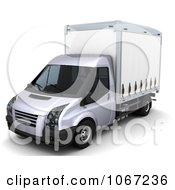 3d White Moving Van