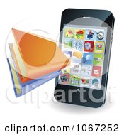 Poster, Art Print Of 3d Smartphone With A Book Application