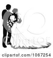 Clipart Bride And Groom Leaning In To Kiss Royalty Free Vector Illustration