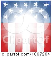 Poster, Art Print Of Bright Light Shining On A Vertical American Flag