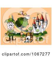 Poster, Art Print Of Fairy Tale Animals And Elf By A Castle