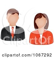 Poster, Art Print Of Business Man And Woman Avatars