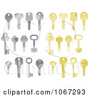 Clipart Silver And Gold Keys Royalty Free Vector Illustration