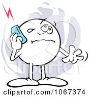 Clipart Sad Moodie Character Using A Cell Phone Royalty Free Vector Illustration